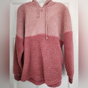 Women's Pink Sherpa Hoodie - Size S